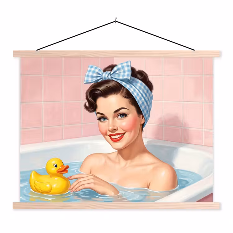 Schoolplaat - Badkamer - Eend - Blauw — 1
