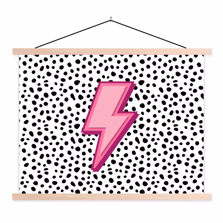 Schoolplaat - Bliksem - Roze - Stippen — 1