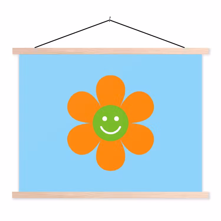 Schoolplaat - Bloem - Smiley - Kleurrijk — 1