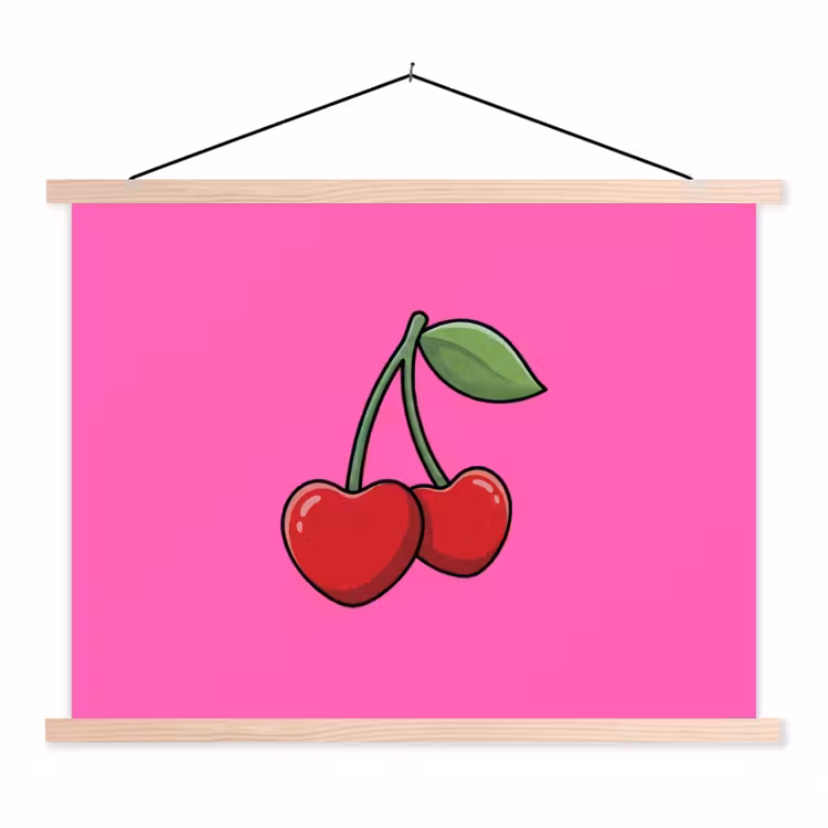 Schoolplaat - Kers - Roze - Fruit — 1