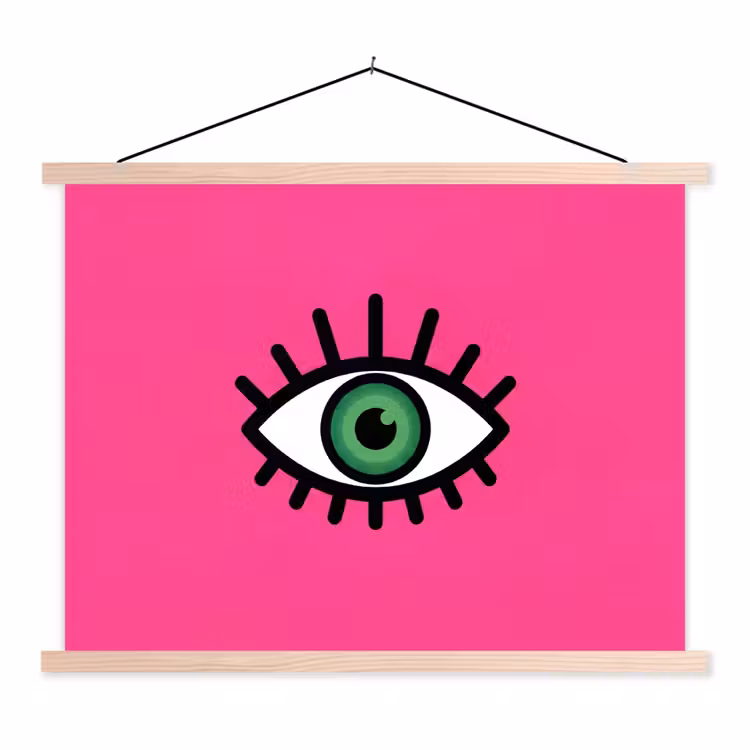 Schoolplaat - Minimalistisch - Oog - Roze — 1