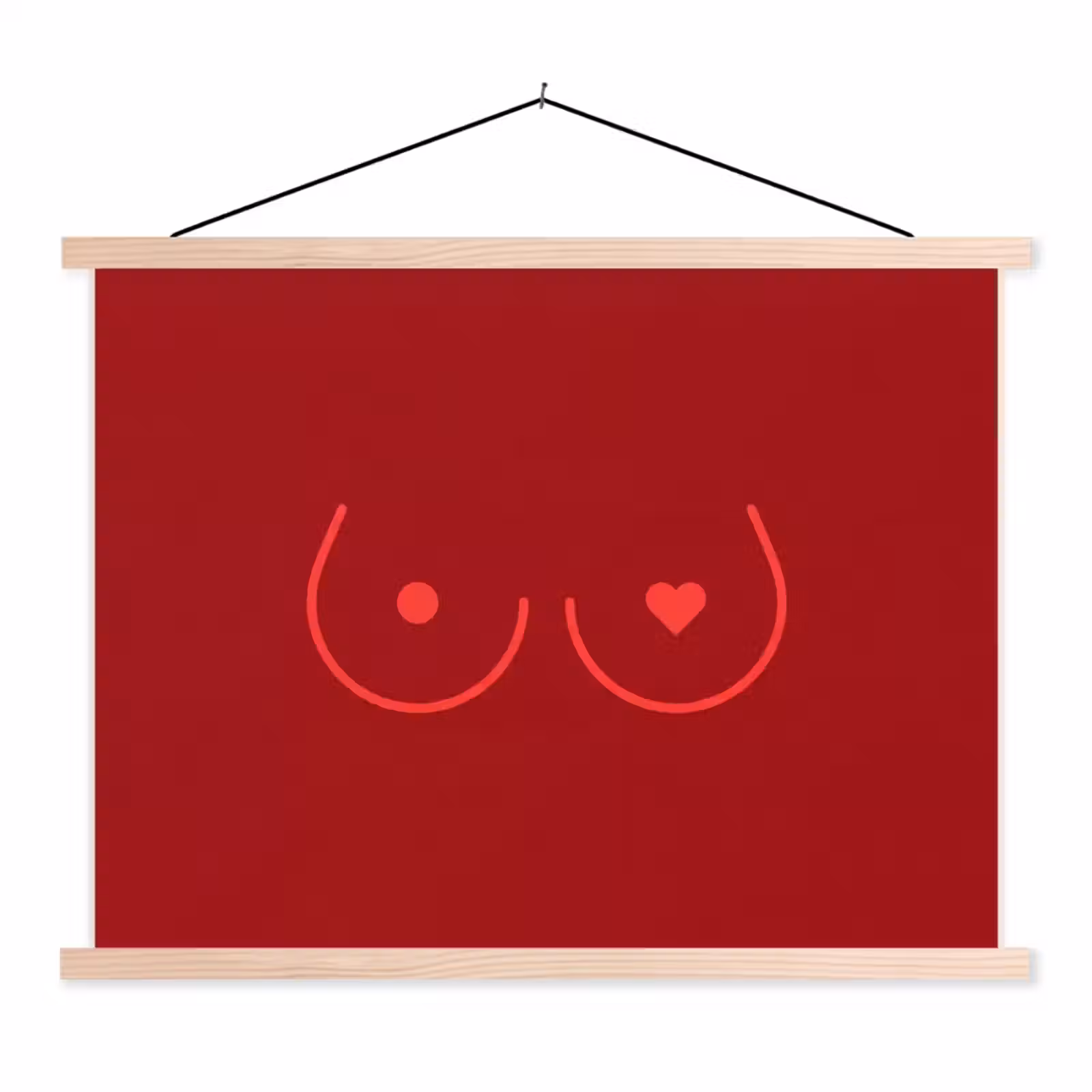 Schoolplaat - Minimalistisch - Lijnillustratie - Rood — 1