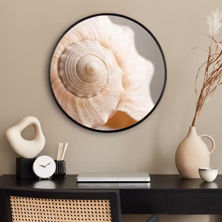 Ronde fotolijst - Schelp - Detail - Beige — 2