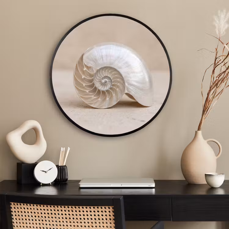 Ronde fotolijst - Schelp - Spiraal - Beige — 2