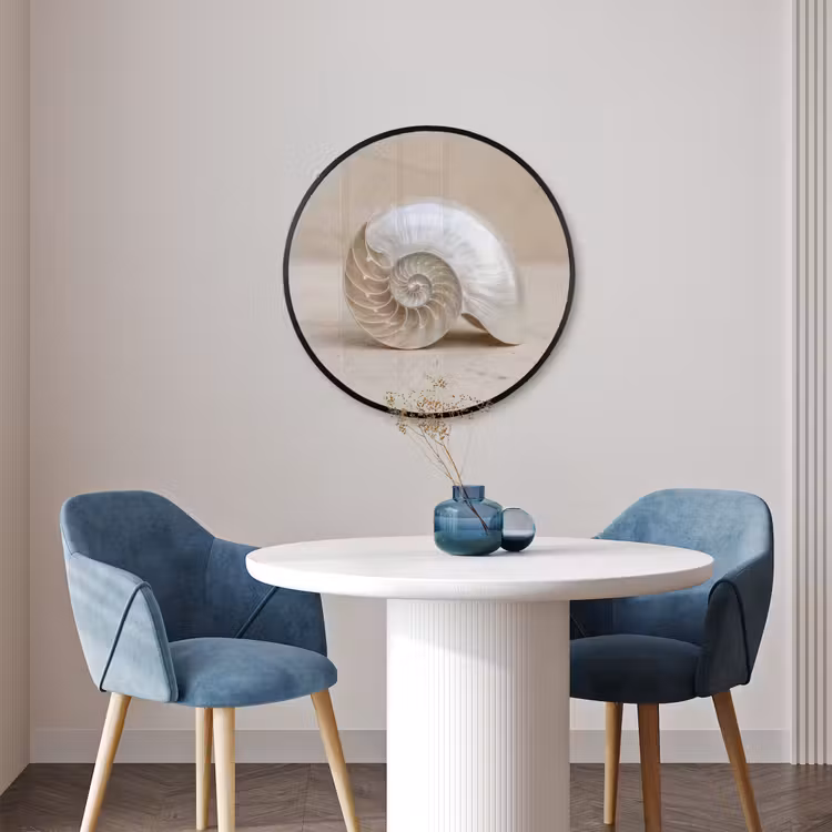 Ronde fotolijst - Schelp - Spiraal - Beige — 3