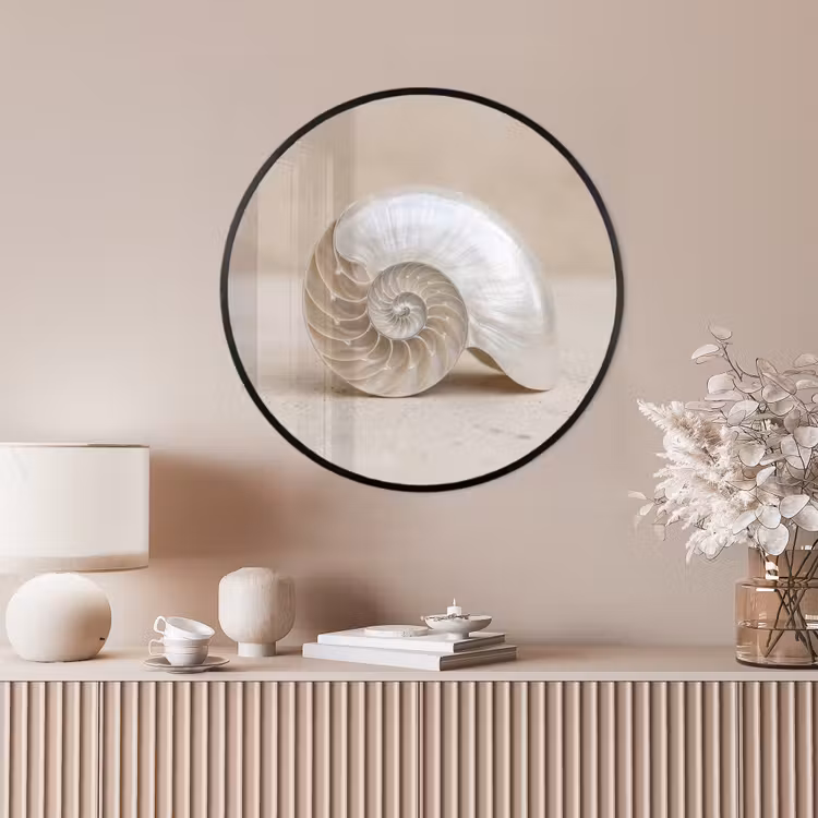 Ronde fotolijst - Schelp - Spiraal - Beige — 4