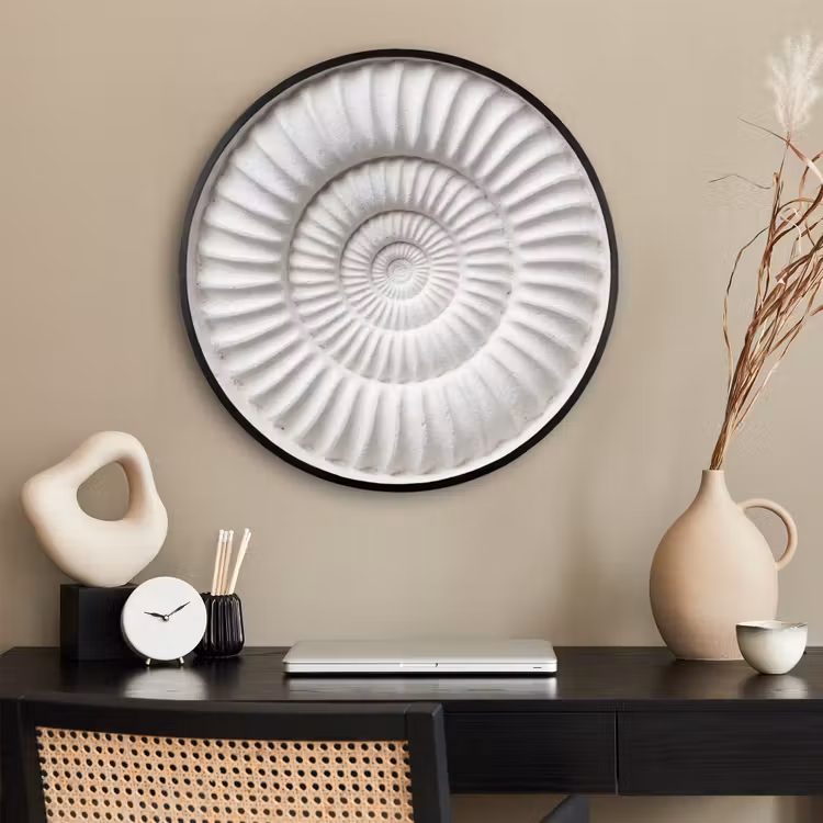 Ronde fotolijst - Schelp - Spiraal - Wit — 2