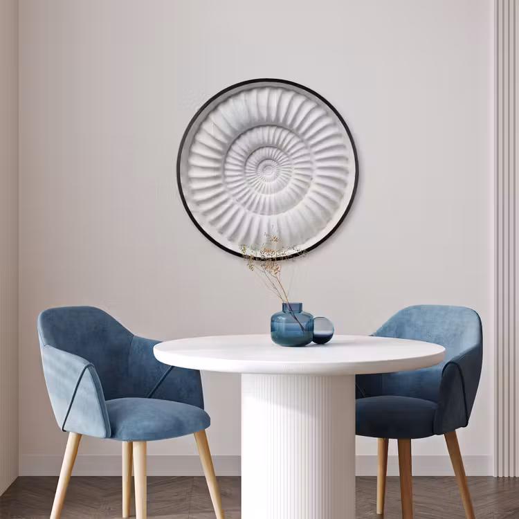 Ronde fotolijst - Schelp - Spiraal - Wit — 3
