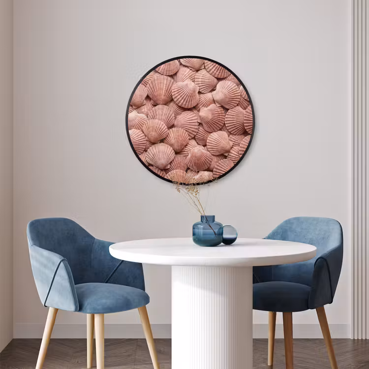 Ronde fotolijst - Schelpen - Patroon - Roze — 3