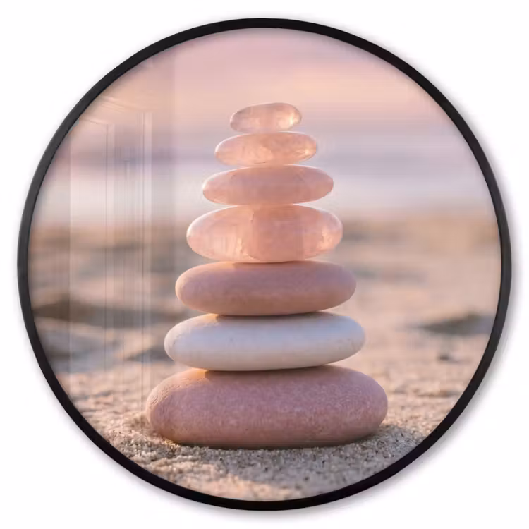Ronde fotolijst - Stenen - Zand - Roze — 1
