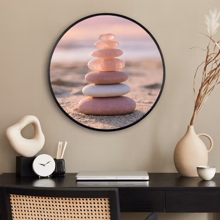 Ronde fotolijst - Stenen - Zand - Roze — 2