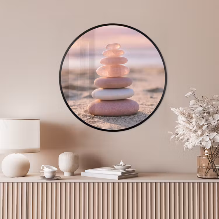 Ronde fotolijst - Stenen - Zand - Roze — 4