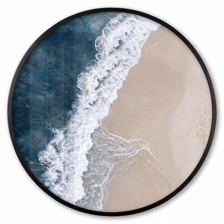 Ronde fotolijst - Strand - Zee - Golven — 1