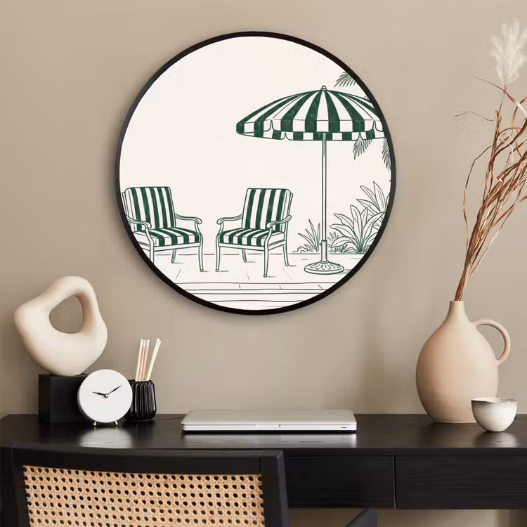 Ronde fotolijst - Terras - Illustratie - Groen — 2
