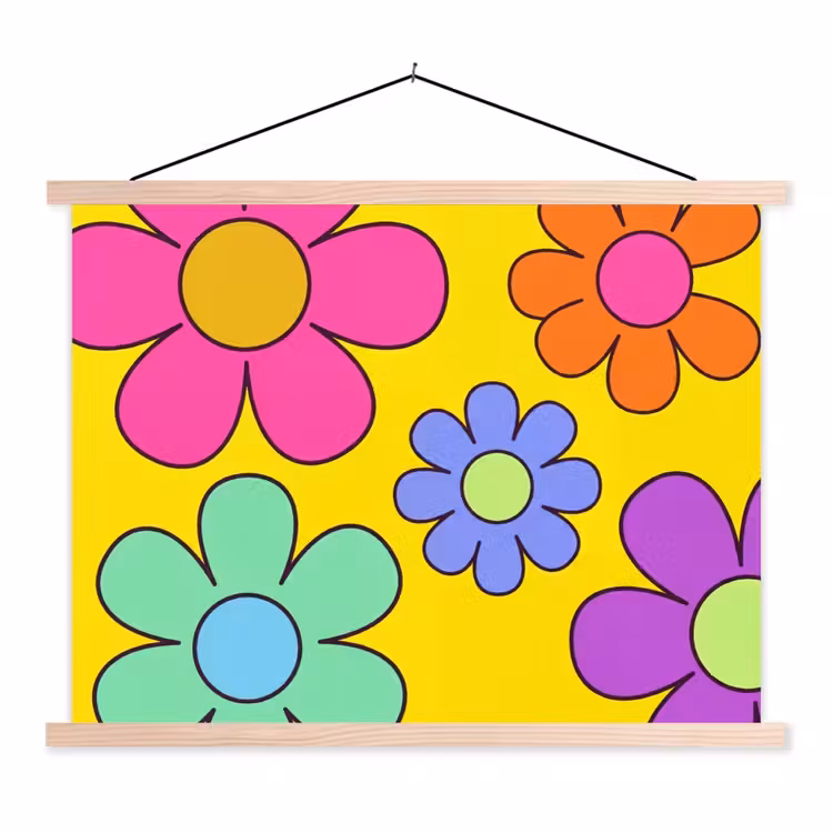 Schoolplaat - Bloemen - Illustratie - Kleurrijk — 1