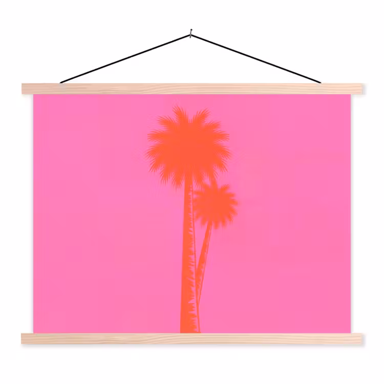 Schoolplaat - Palmbomen - Modern - Roze — 1