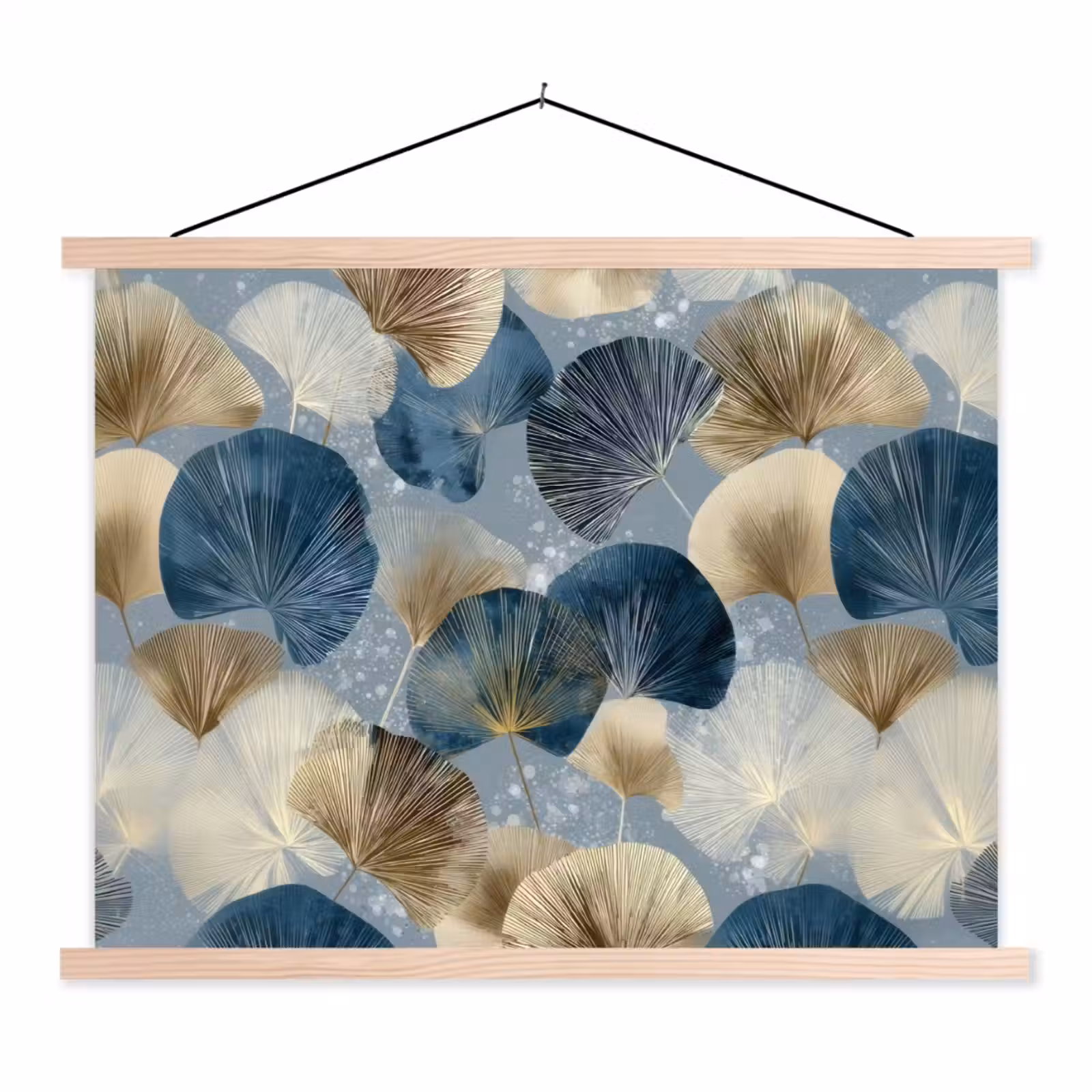 Schoolplaat - Bladeren - Abstract - Goud - Blauw — 1