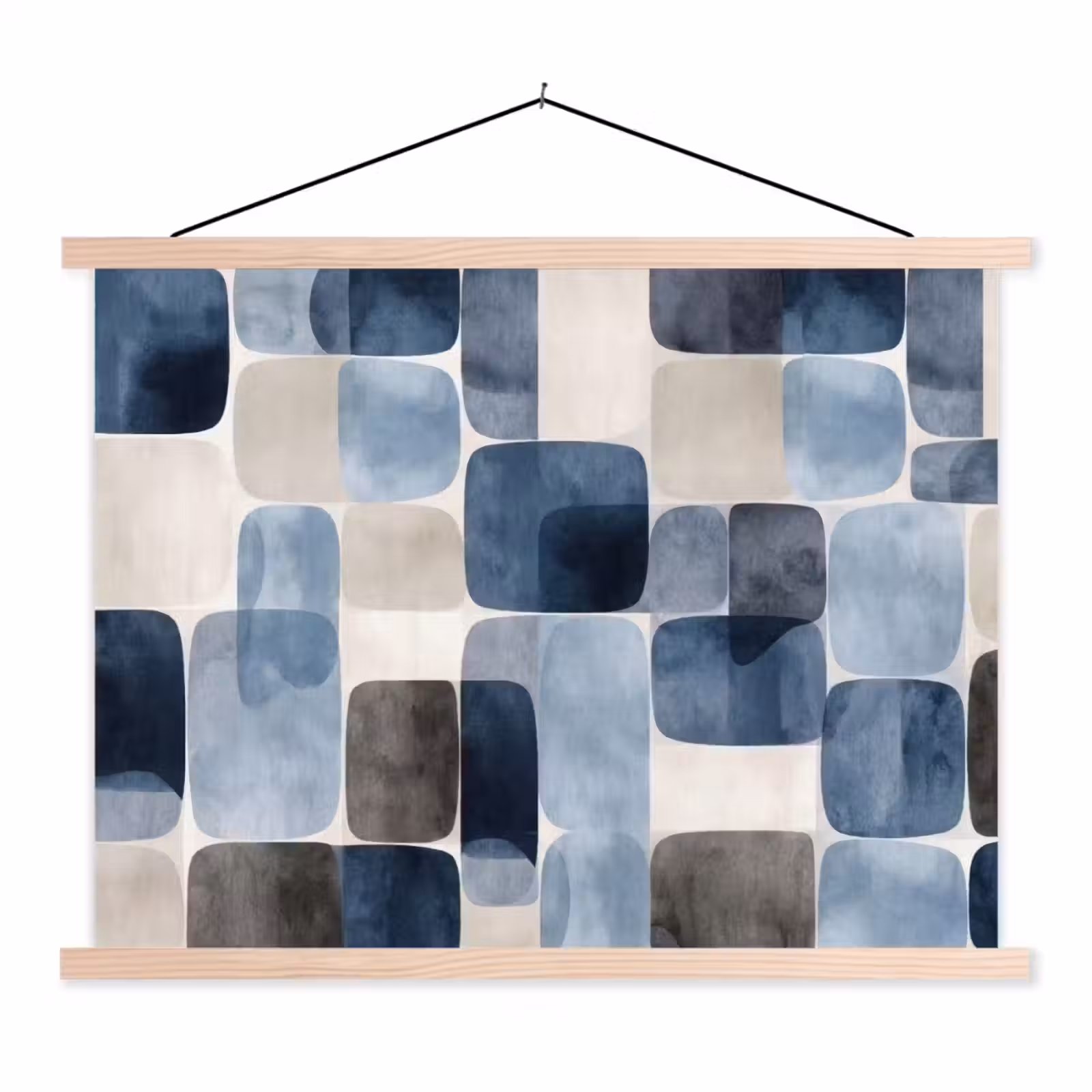 Schoolplaat - Patroon - Blauw - Vierkanten — 1