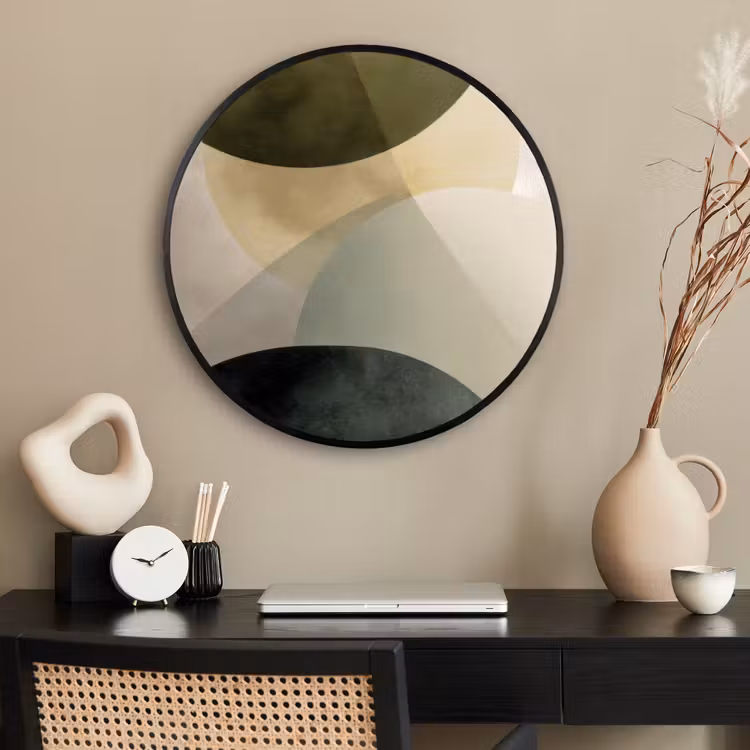 Ronde fotolijst - Vlakken - Abstract - Beige - Cirkels — 2