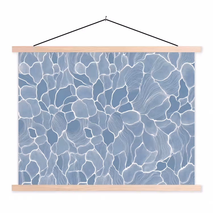 Schoolplaat - Abstract - Blauw - Bladeren — 1