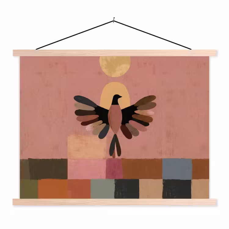 Schoolplaat - Illustratie - Vogel - Vlakken - Kleurrijk — 1