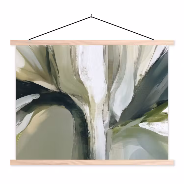 Schoolplaat - Natuur - Abstract - Groen - Penseelstreken — 1
