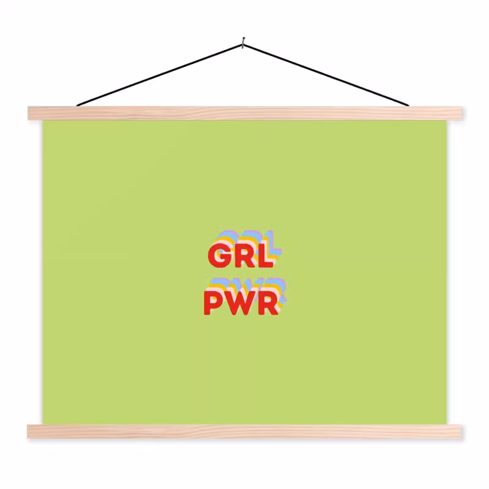 Schoolplaat - Grl pwr - Groen - Rood - 3D — 1