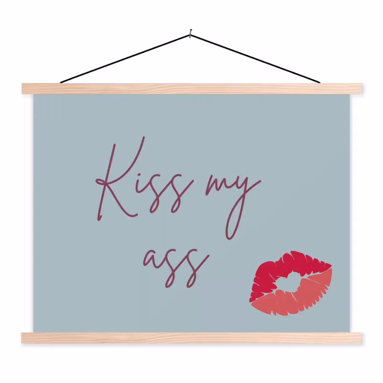Schoolplaat - Kiss my ass - Lip - Blauw — 1