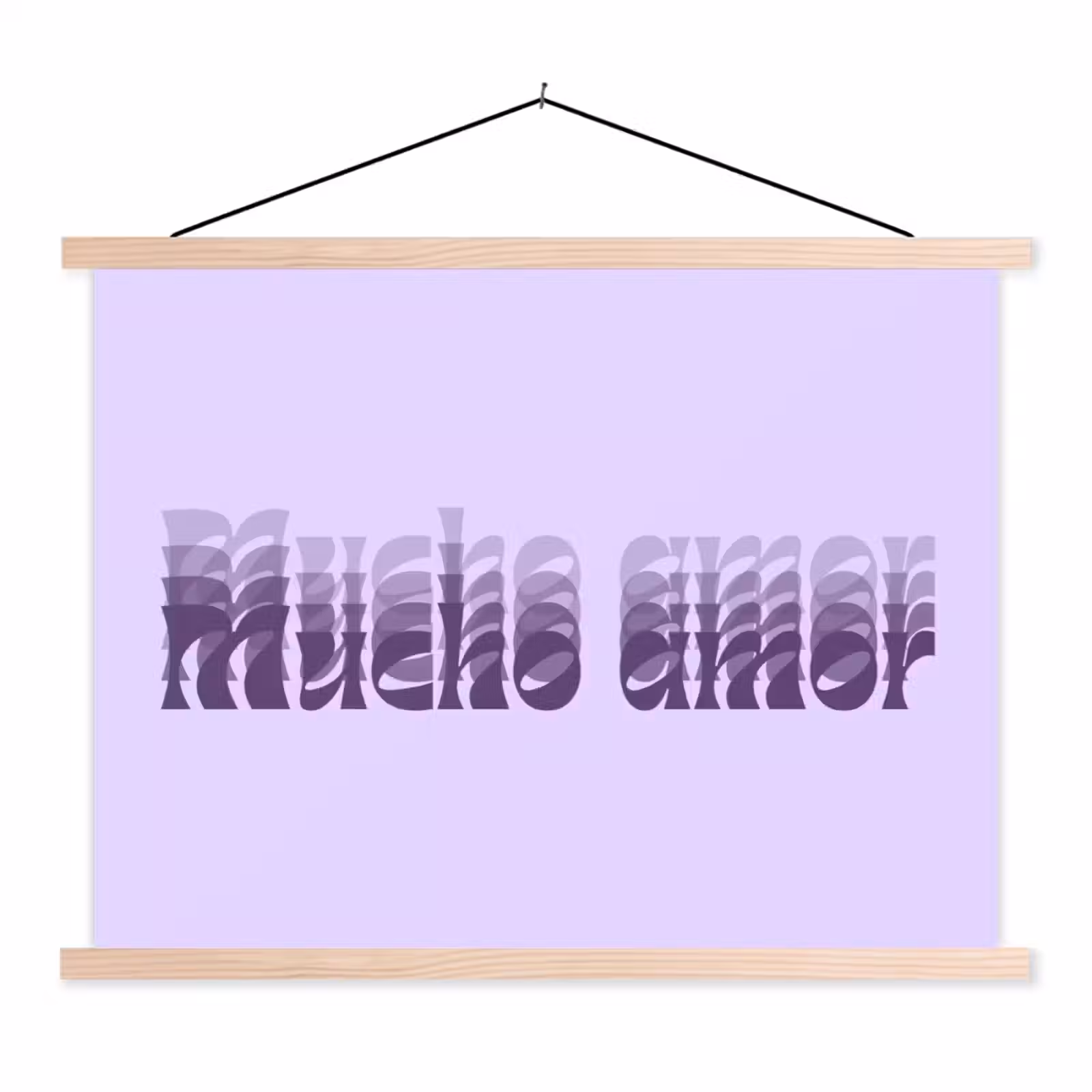 Schoolplaat - Mucho amor - Paars - Gelaagde letters — 1