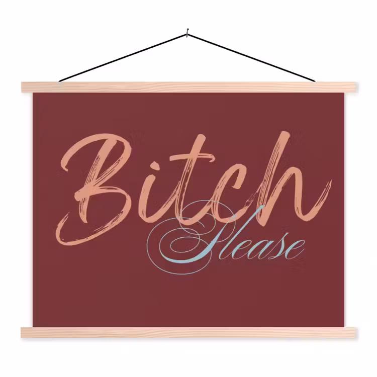 Schoolplaat - Bitch please - Rood - Blauw — 1
