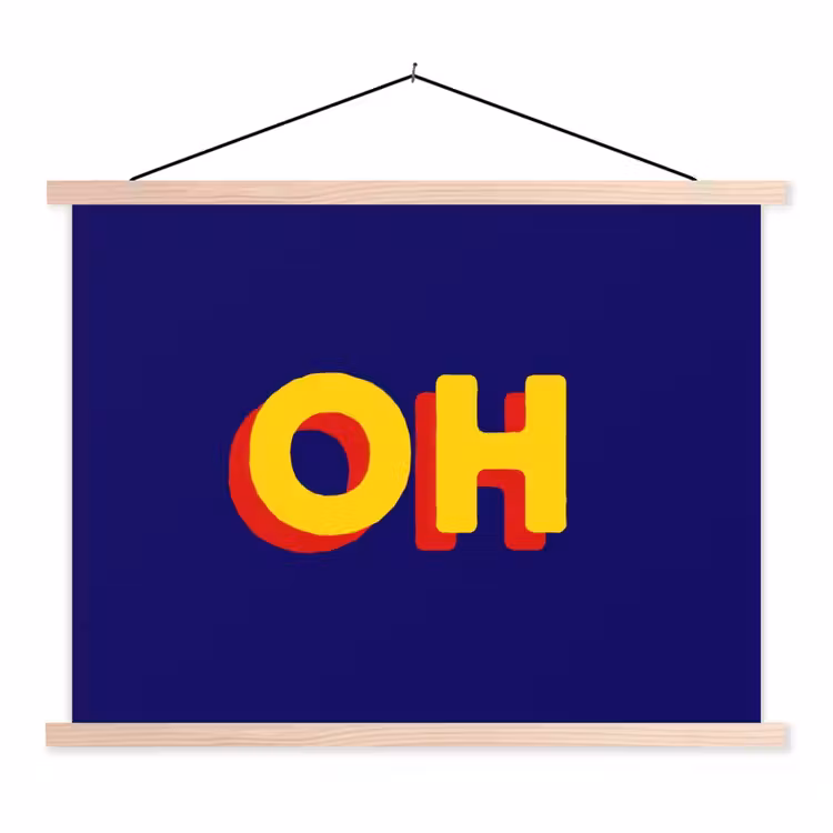 Schoolplaat - Blauw - Geel - OH - Schaduw — 1