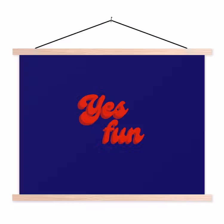 Schoolplaat - Blauw - Rood - Yes fun - 3D — 1