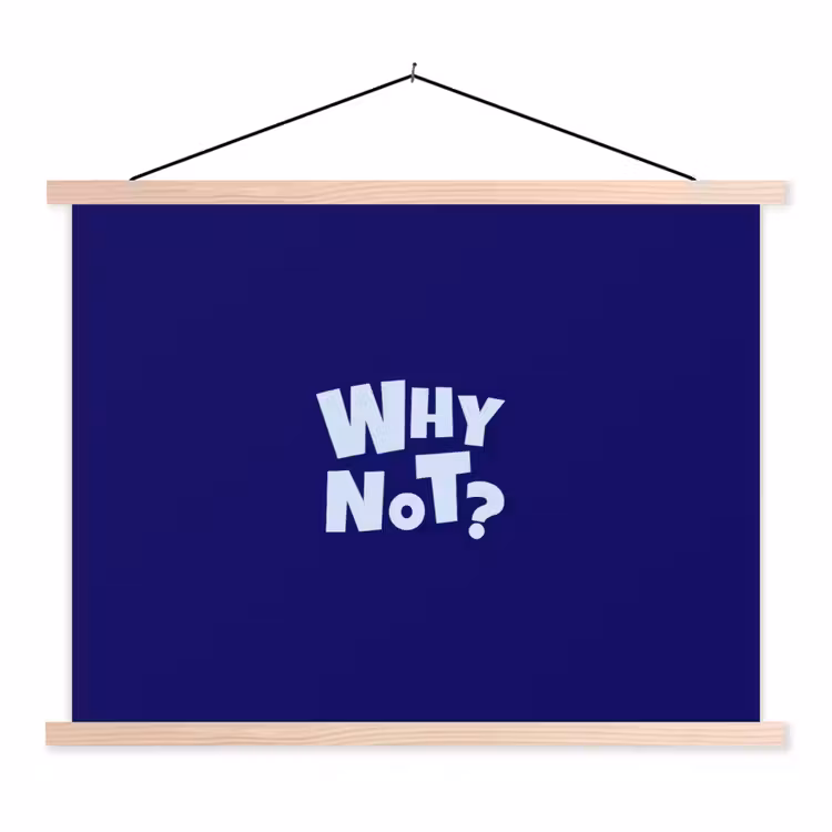 Schoolplaat - Blauw - Why not - Minimalistisch — 1