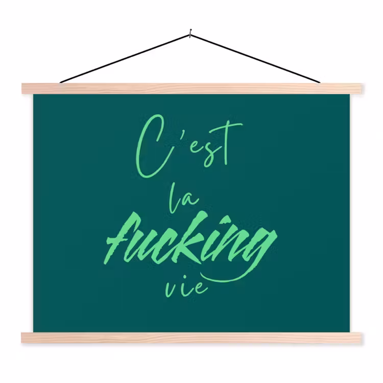 Schoolplaat - c'est la fucking vie - Groen - Handgeschreven — 1