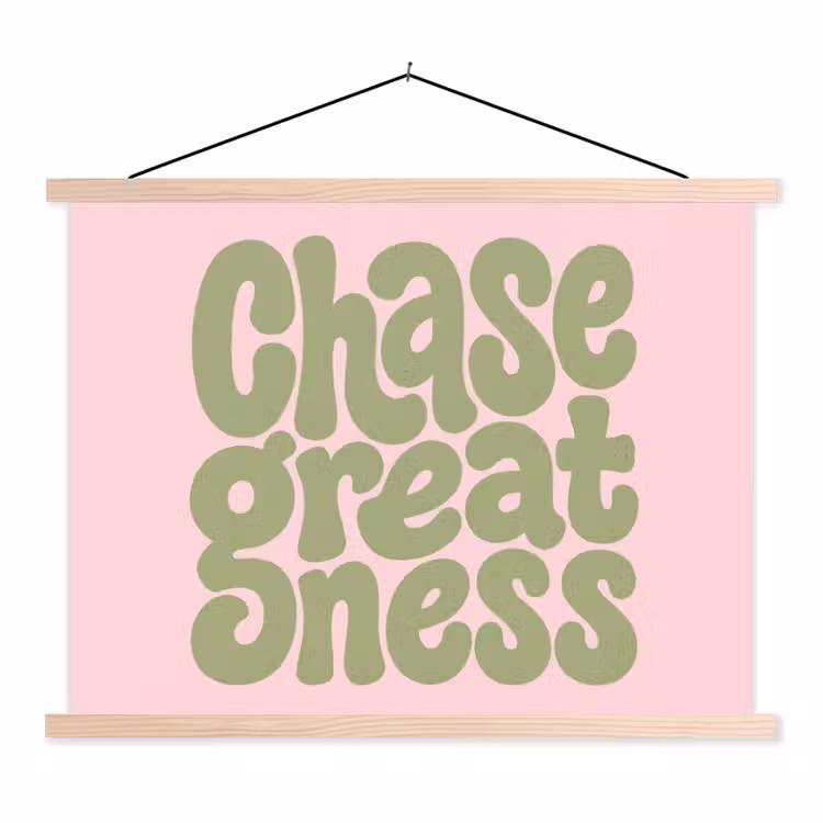 Schoolplaat - Chase greatness - Groen - Roze - Retro — 1