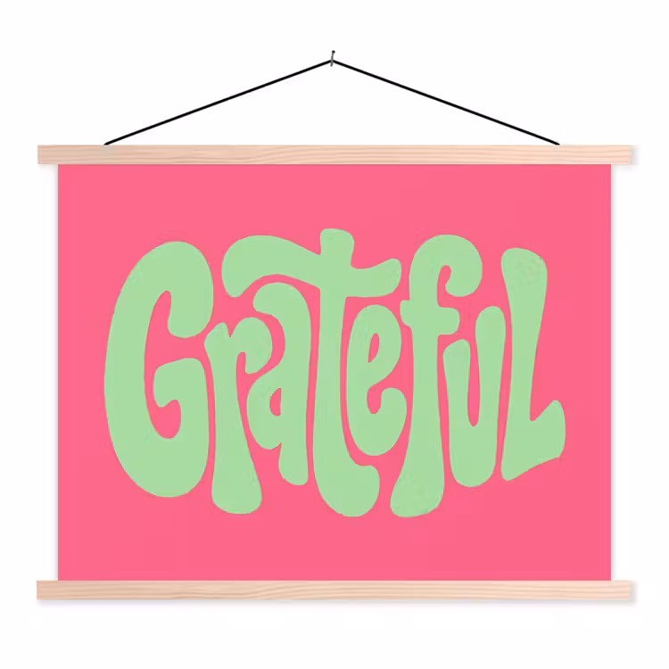 Schoolplaat - Grateful - Groen - Grafisch - Vloeiend — 1