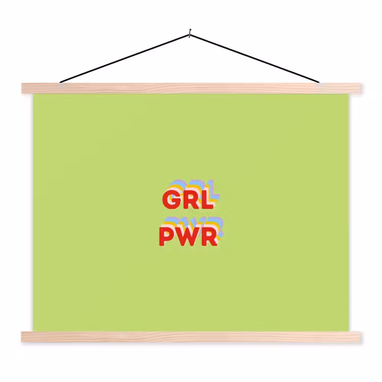 Schoolplaat - Grl pwr - Groen - Rood - 3D — 1