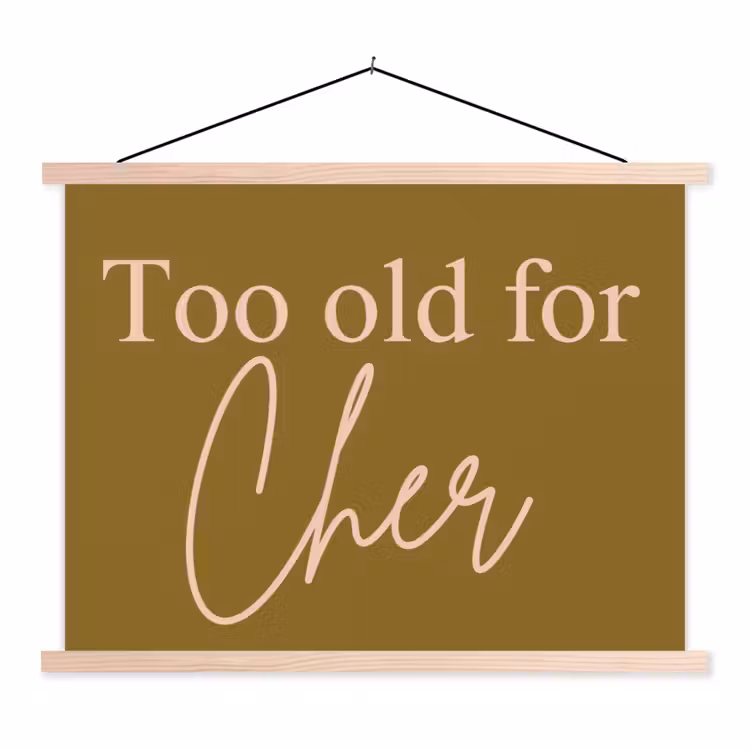 Schoolplaat - Groen - Too old for cher - Roze — 1