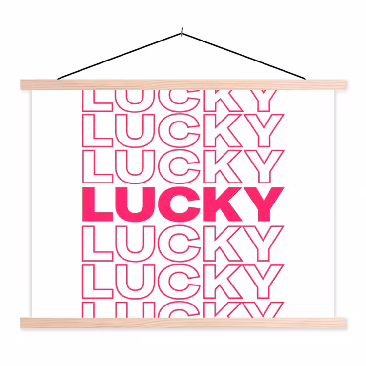 Schoolplaat - Lucky - Roze - Patroon — 1
