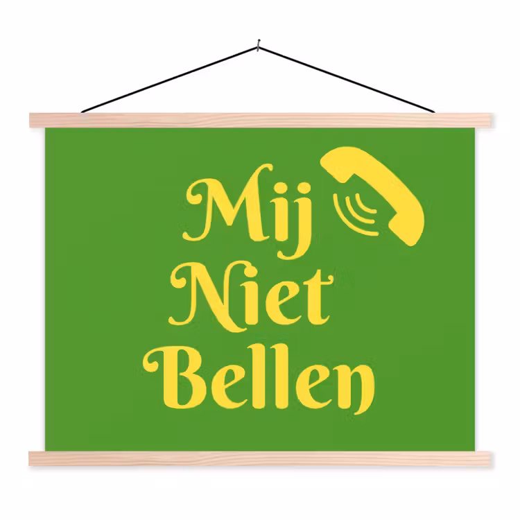 Schoolplaat - Mij niet bellen - Telefoon - Groen — 1