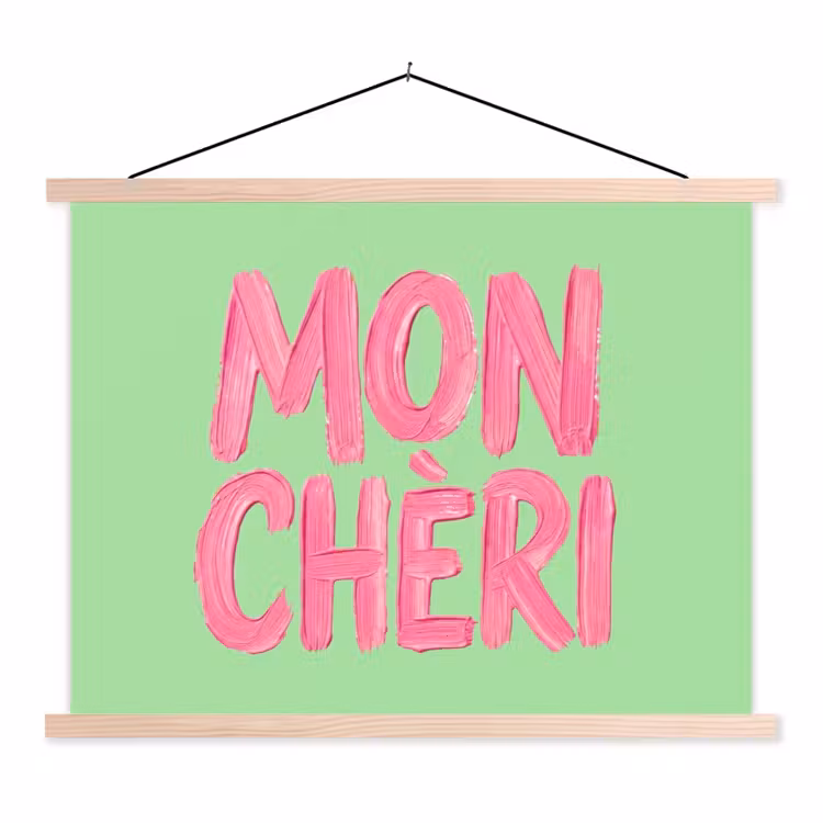 Schoolplaat - Mon cheri - Groen - Roze — 1