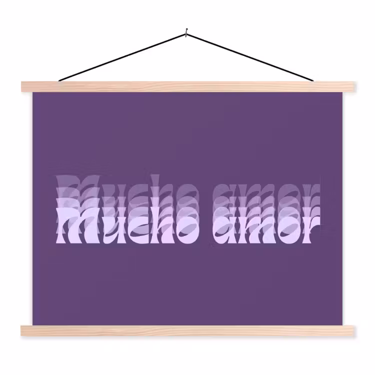 Schoolplaat - Mucho amor - Paars - Grafisch — 1