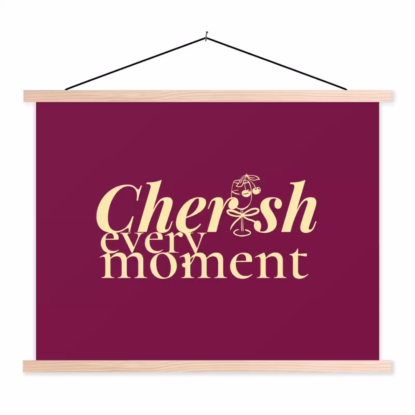 Schoolplaat - Cherish every moment - Cocktailglas - Bordeaux — 1