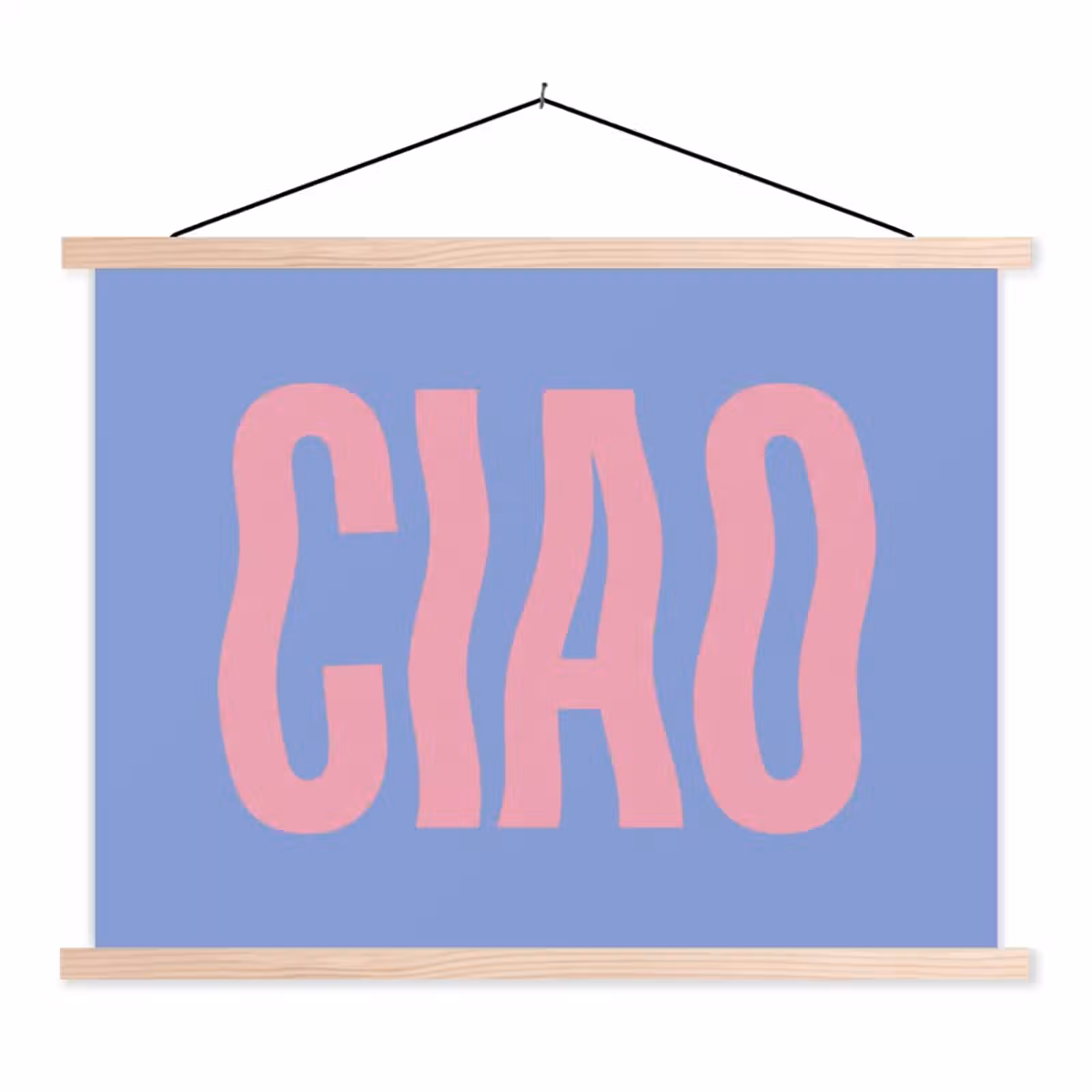 Schoolplaat - Ciao - Roze - Blauw - Golvend — 1