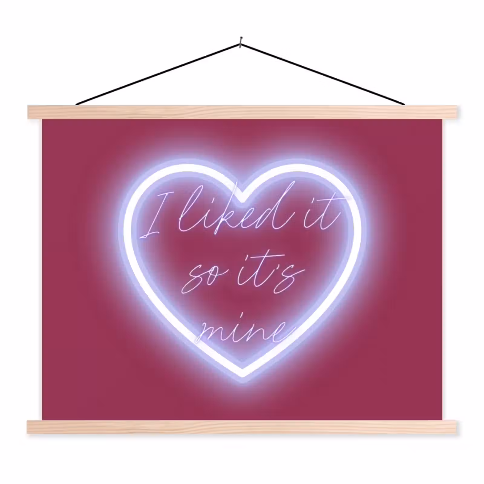 Schoolplaat - I liked it so it's mine - Neon hart - Roze — 1