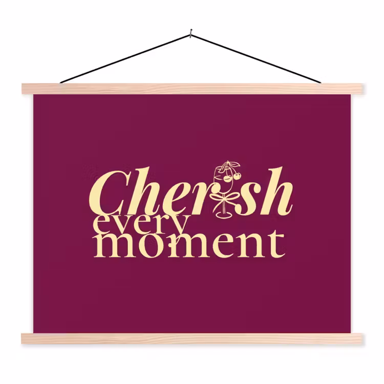 Schoolplaat - Cherish every moment - Cocktailglas - Bordeaux — 1