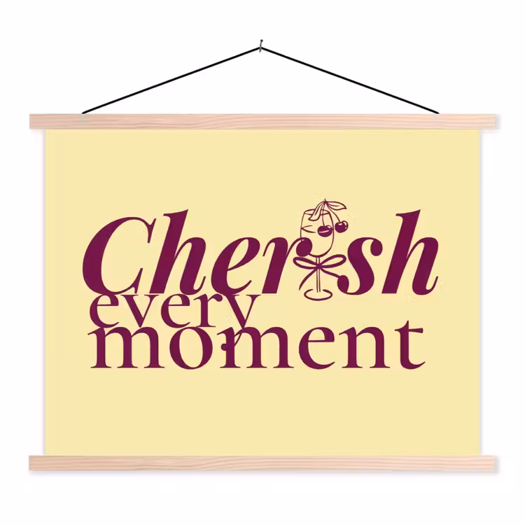Schoolplaat - Cherish every moment - Cocktailglas - Geel — 1