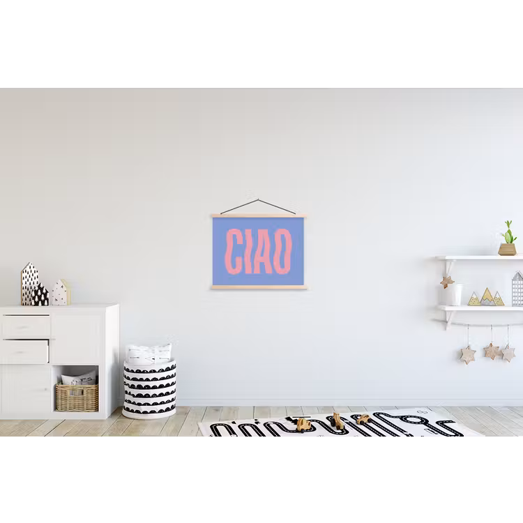 Schoolplaat - Ciao - Roze - Blauw - Golvend — 3