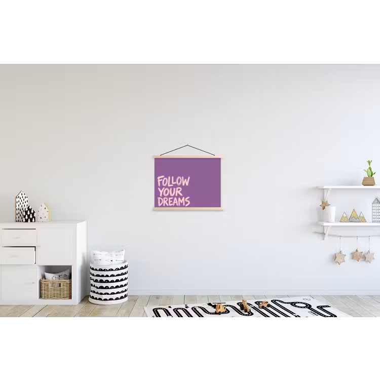 Schoolplaat - Follow your dreams - Paars - Penseeltextuur — 3