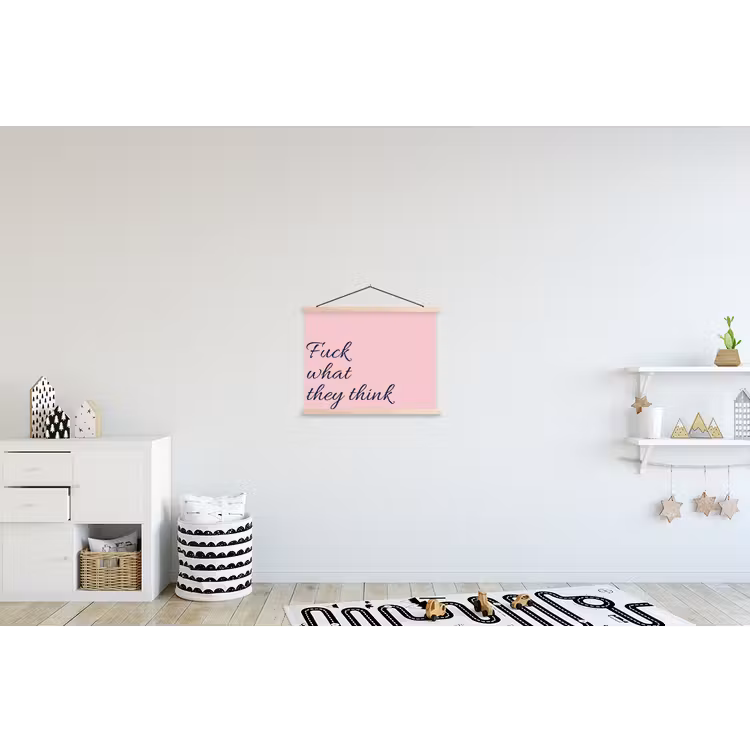 Schoolplaat - Fuck what they think - Roze - Minimalistisch — 3
